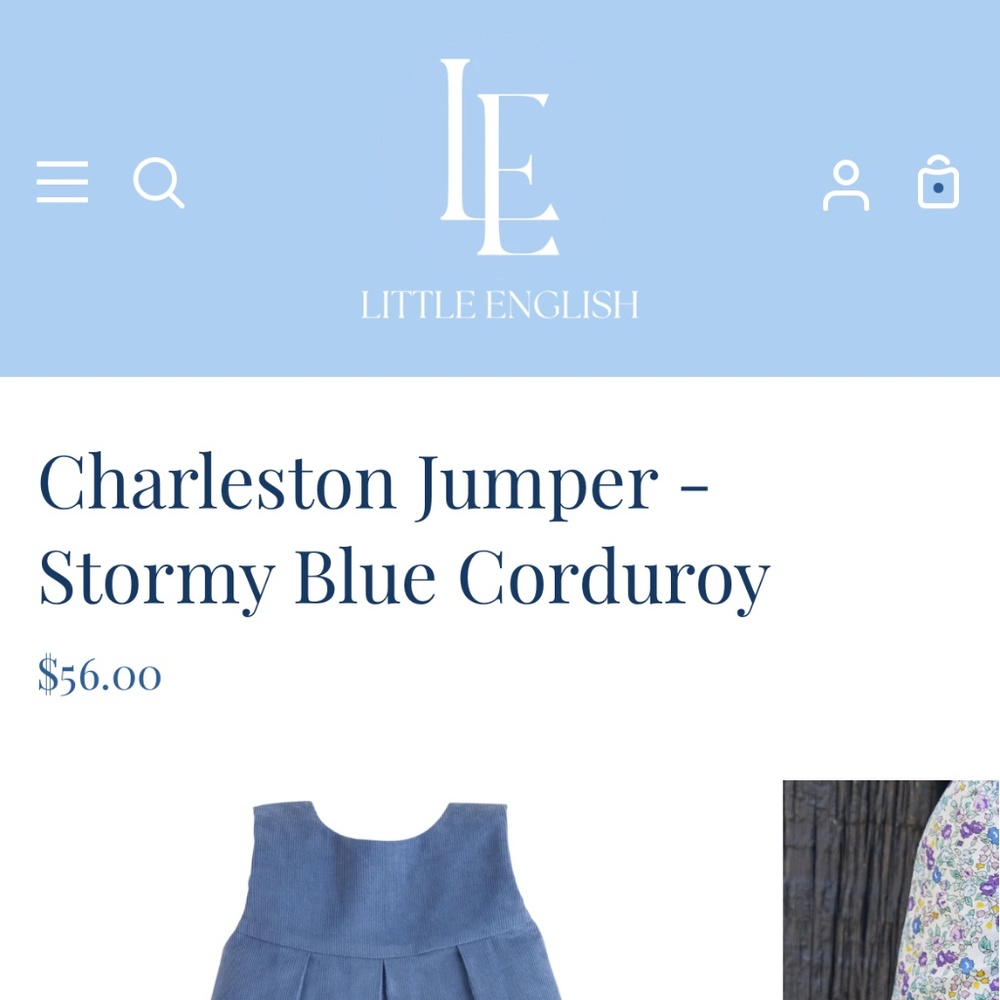 Little English blue corduroy jumper